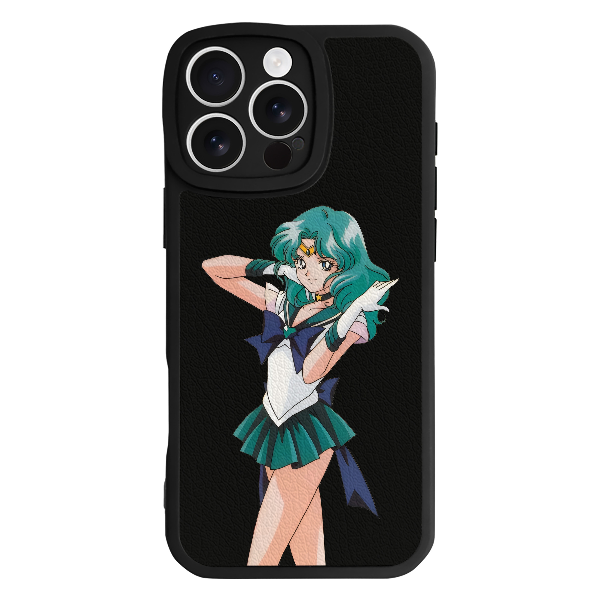 （画像用） 美少女戦士セーラームーン 海王 みちる（かいおう みちる） Sailor Moon Kaiou Michiru 【iPhone 16シリーズ対応】シリコンスマホケース（レザー調） 材質：シリコン